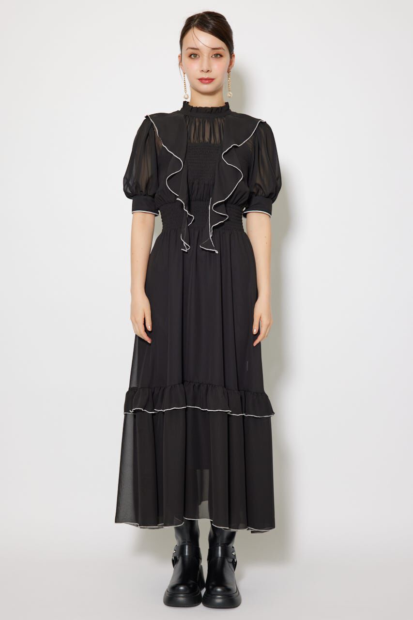 rienda「フロントロングフリルマルチパターンワンピース」|ワンピース|