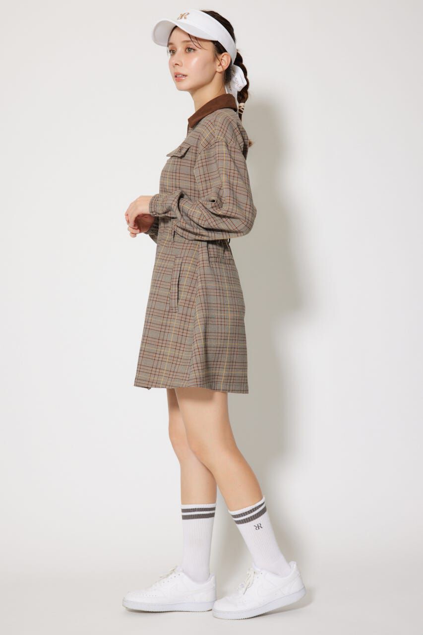 rienda「グレンチェックドロストワンピース」|ワンピース|