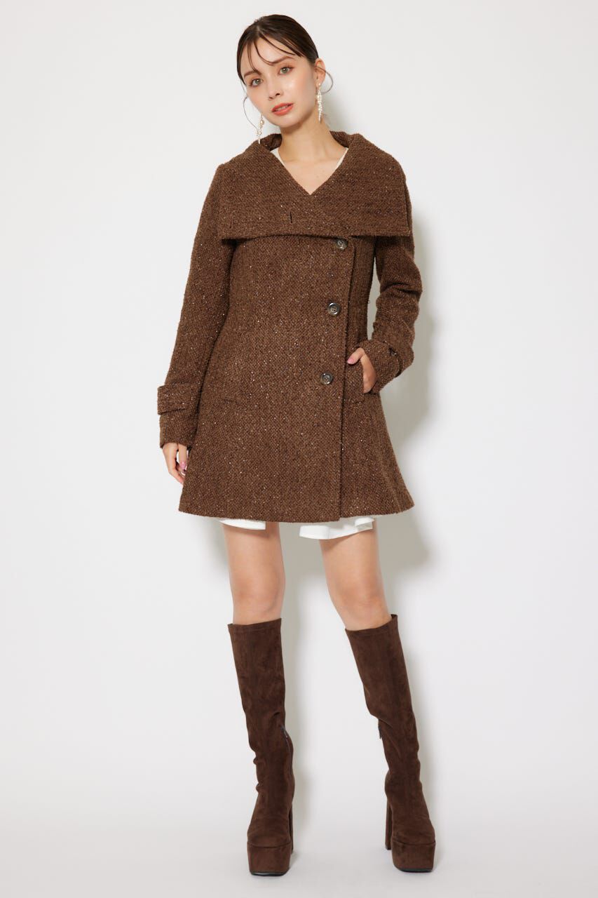 rienda「25オーバーネックシンデレララインミニコート」|その他|