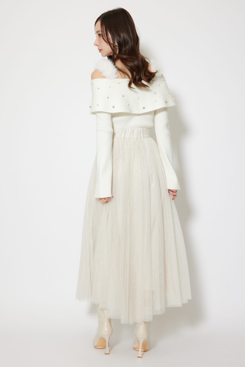 rienda「デコレーションチュールフレアスカート」|スカート|