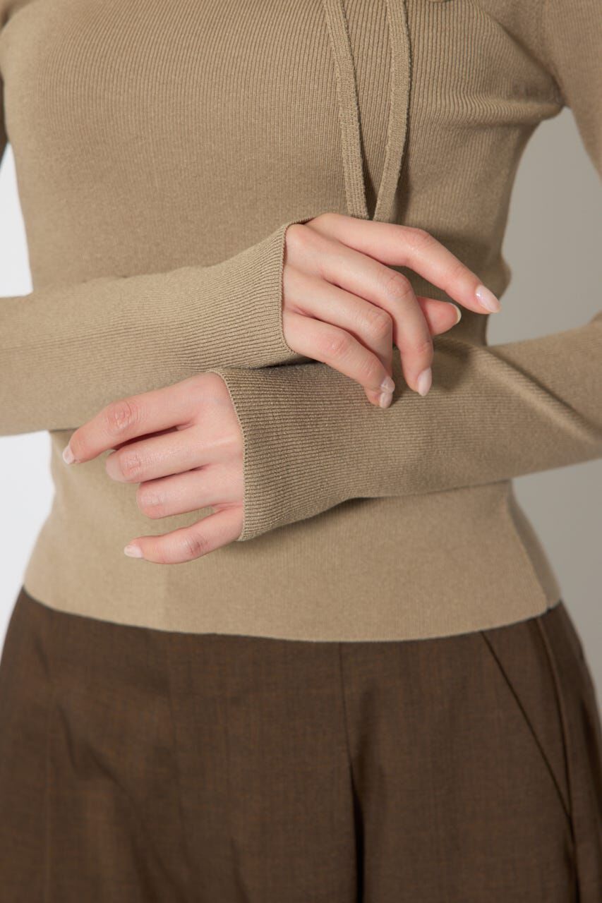 rienda「ストリングタイトニットトップス」|ニット・セーター|