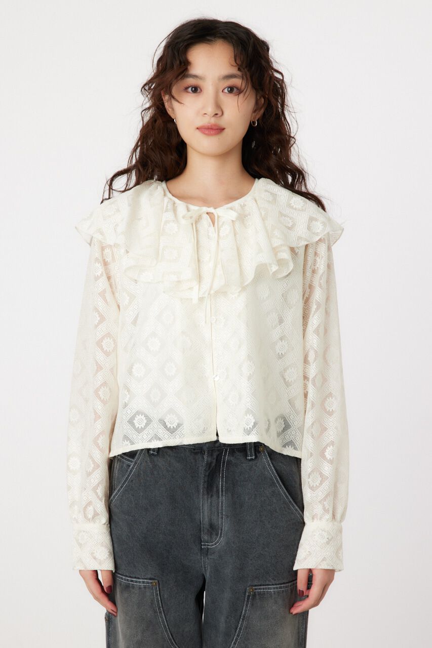 RODEO CROWNS「ラッフルレースボレロ」|シャツ・ブラウス|