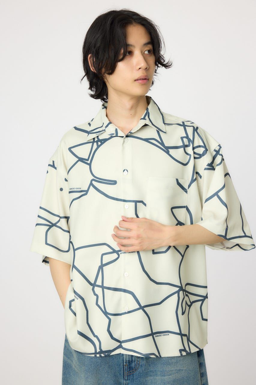 RODEO CROWNS「アブストラクトホエールシャツ」|シャツ・ブラウス|