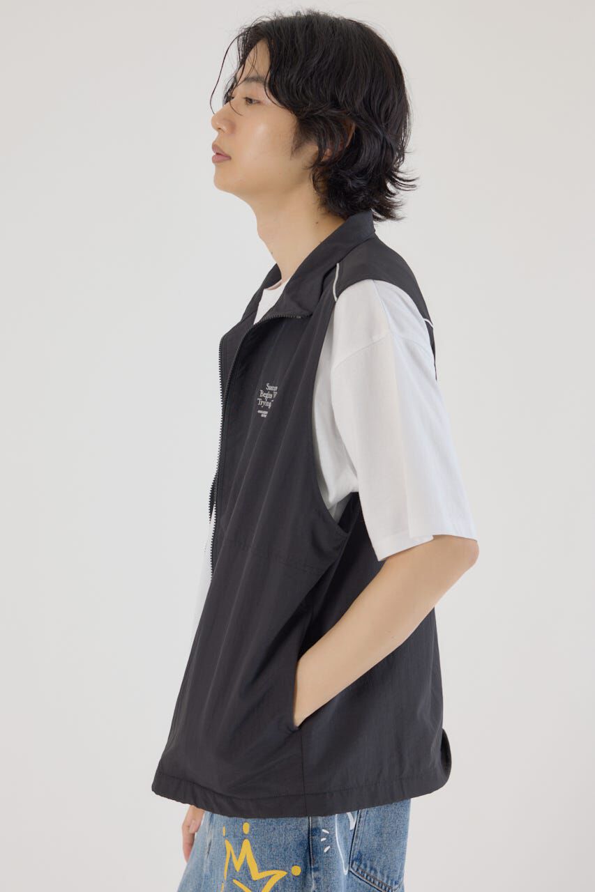 RODEO CROWNS「ドロストスタンドネックベスト」|ダウンベスト・ベスト|