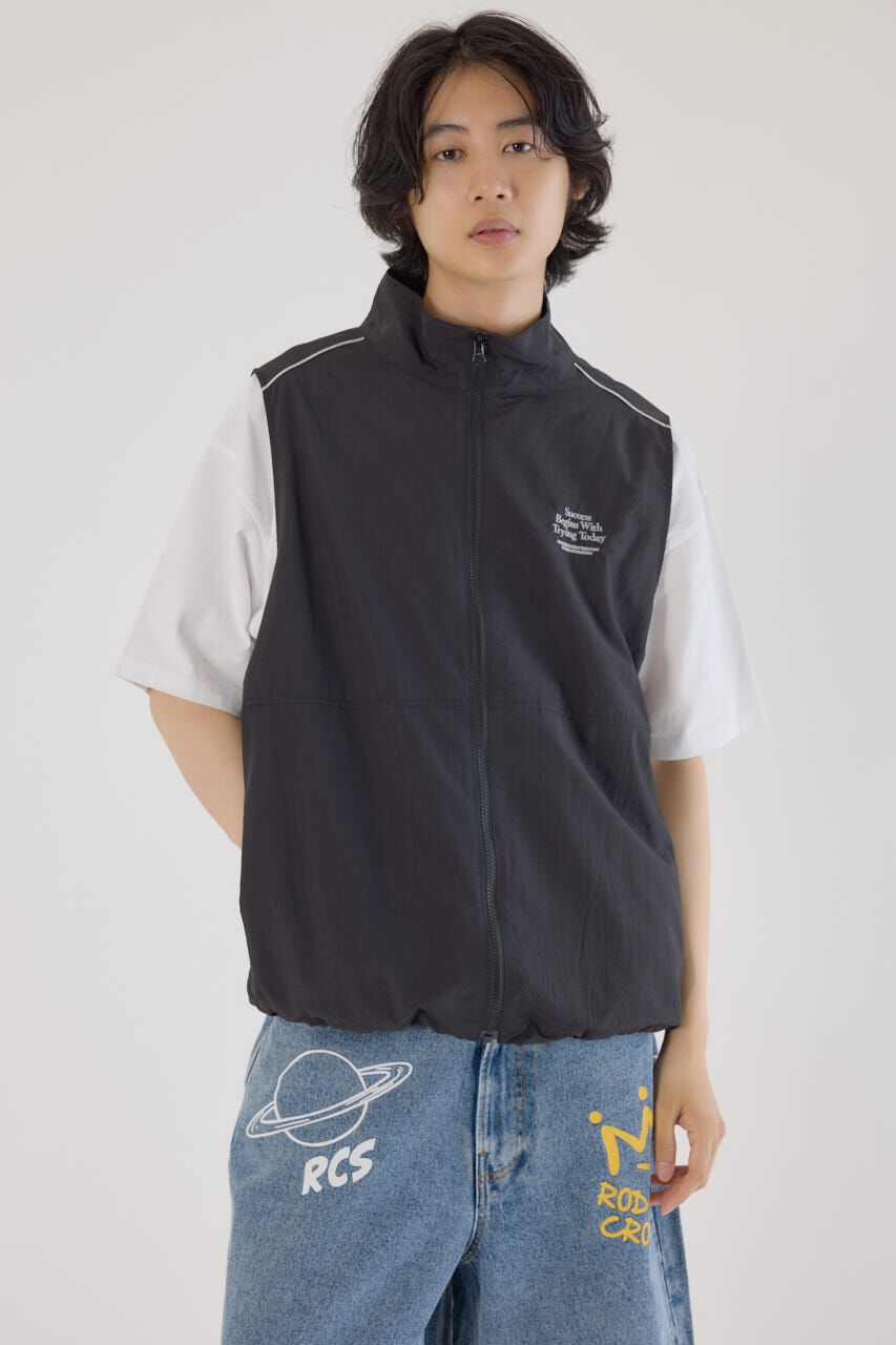 RODEO CROWNS「ドロストスタンドネックベスト」|ダウンベスト・ベスト|