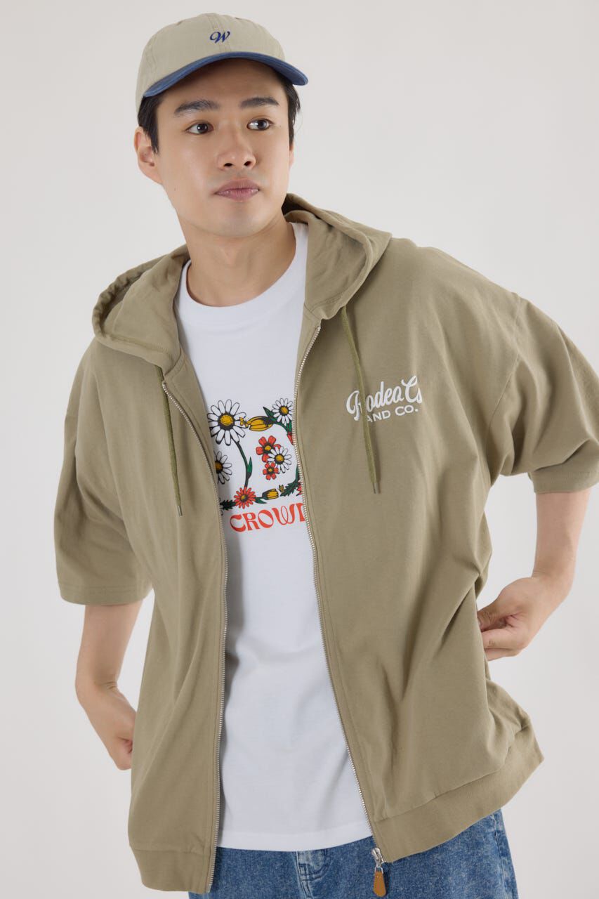 RODEO CROWNS「ハーフスリーブロゴZIPパーカー」|パーカー|L/KHA1