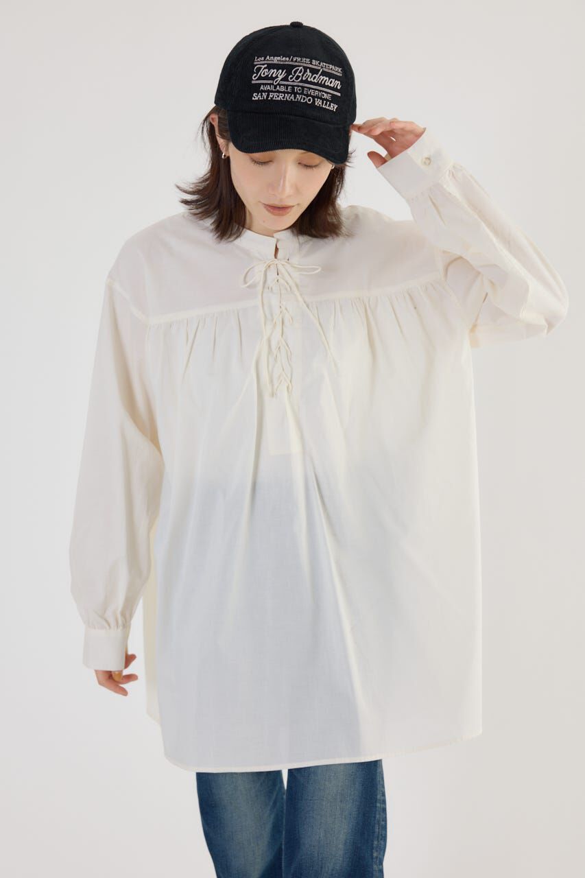 RODEO CROWNS「レースアップ2WAYブラウス」|シャツ・ブラウス|O/WHT1
