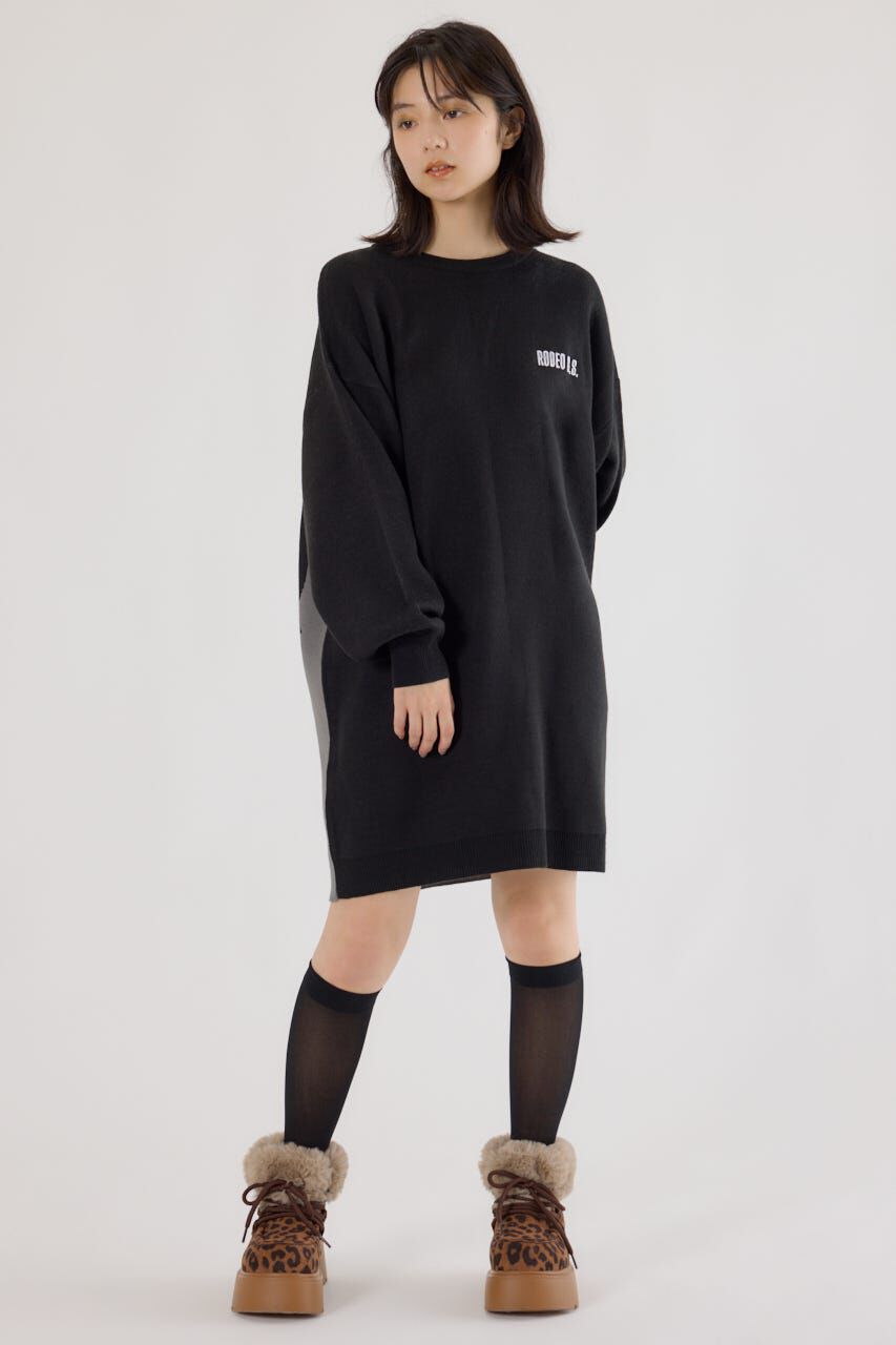 RODEO CROWNS「バックバイカラーロゴニットワンピース」|ワンピース|