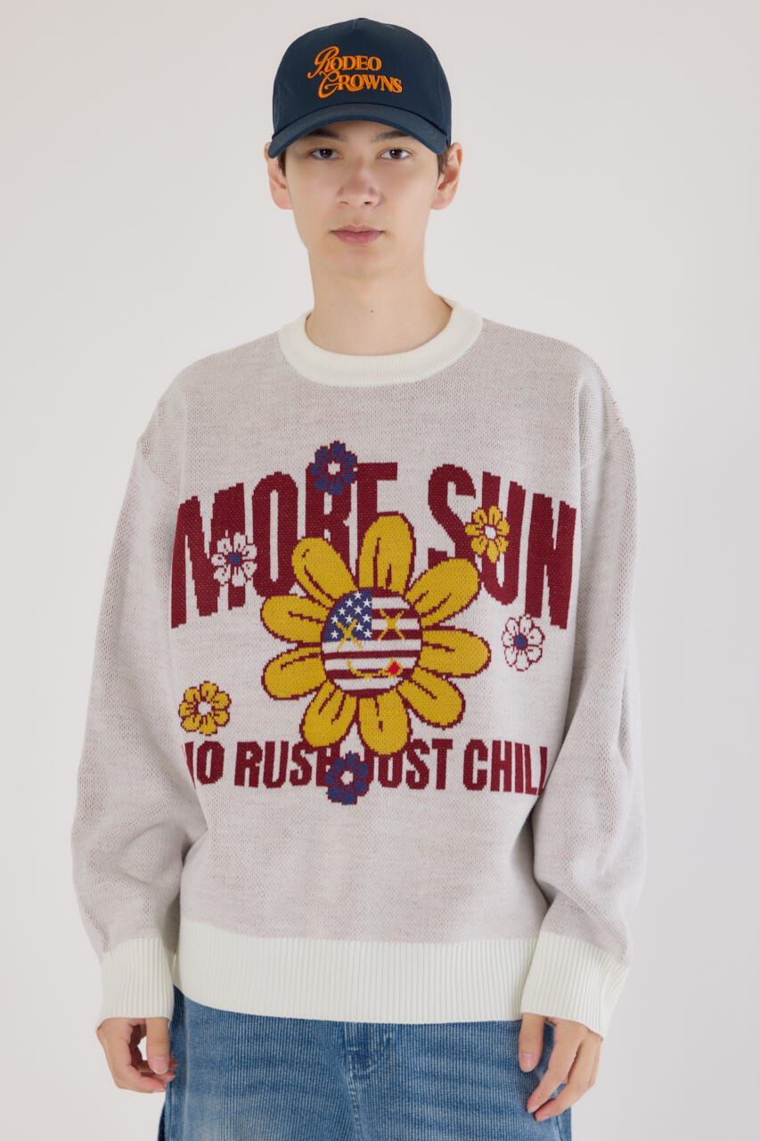 RODEO CROWNS「アメリカンフラワーニット」|ニット・セーター|O/WHT1