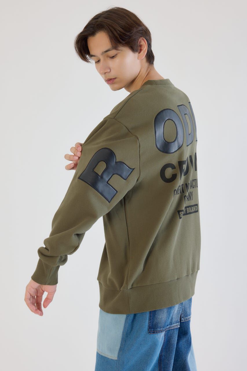 RODEO CROWNS「メンズフェイクレザーパッチスウェット」|パーカー|