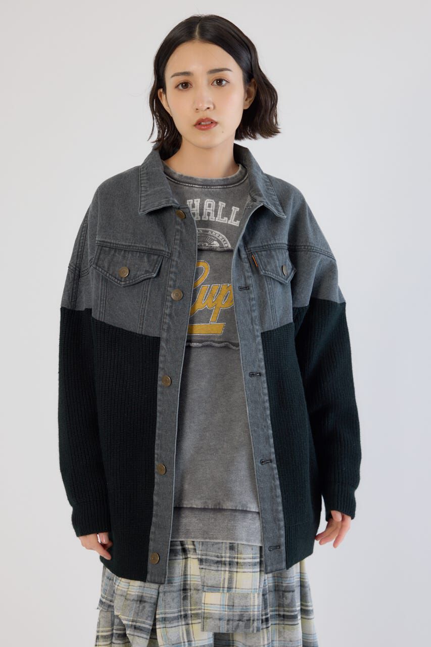 RODEO CROWNS「ニットドッキングルーズデニムジャケット」|デニムジャケット|