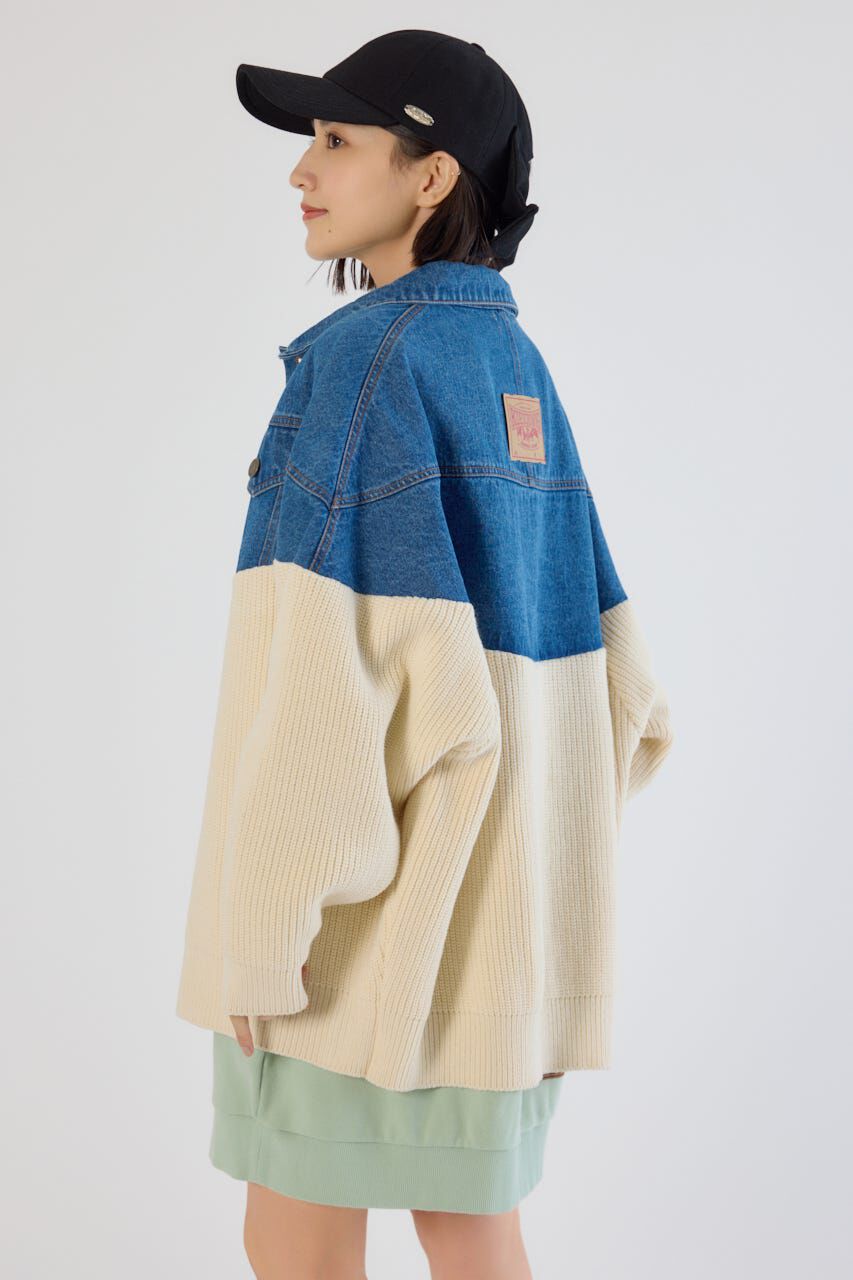 RODEO CROWNS「ニットドッキングルーズデニムジャケット」|デニムジャケット|