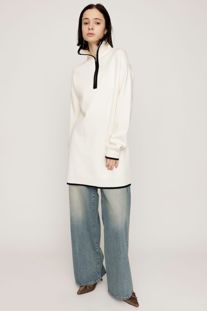SLY「HALF ZIP HN KNIT ショートワンピース」|ワンピース|