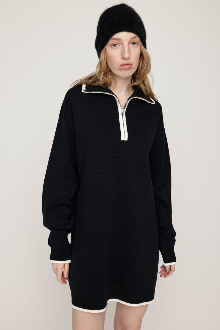 SLY「HALF ZIP HN KNIT ショートワンピース」|ワンピース|