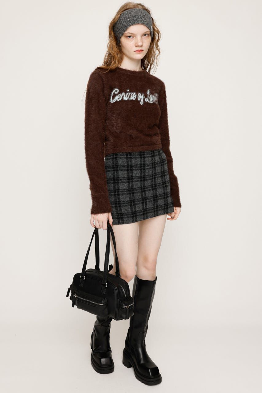 SLY「SHAGGY YARN LOGO C／N トップス」|ニット・セーター|