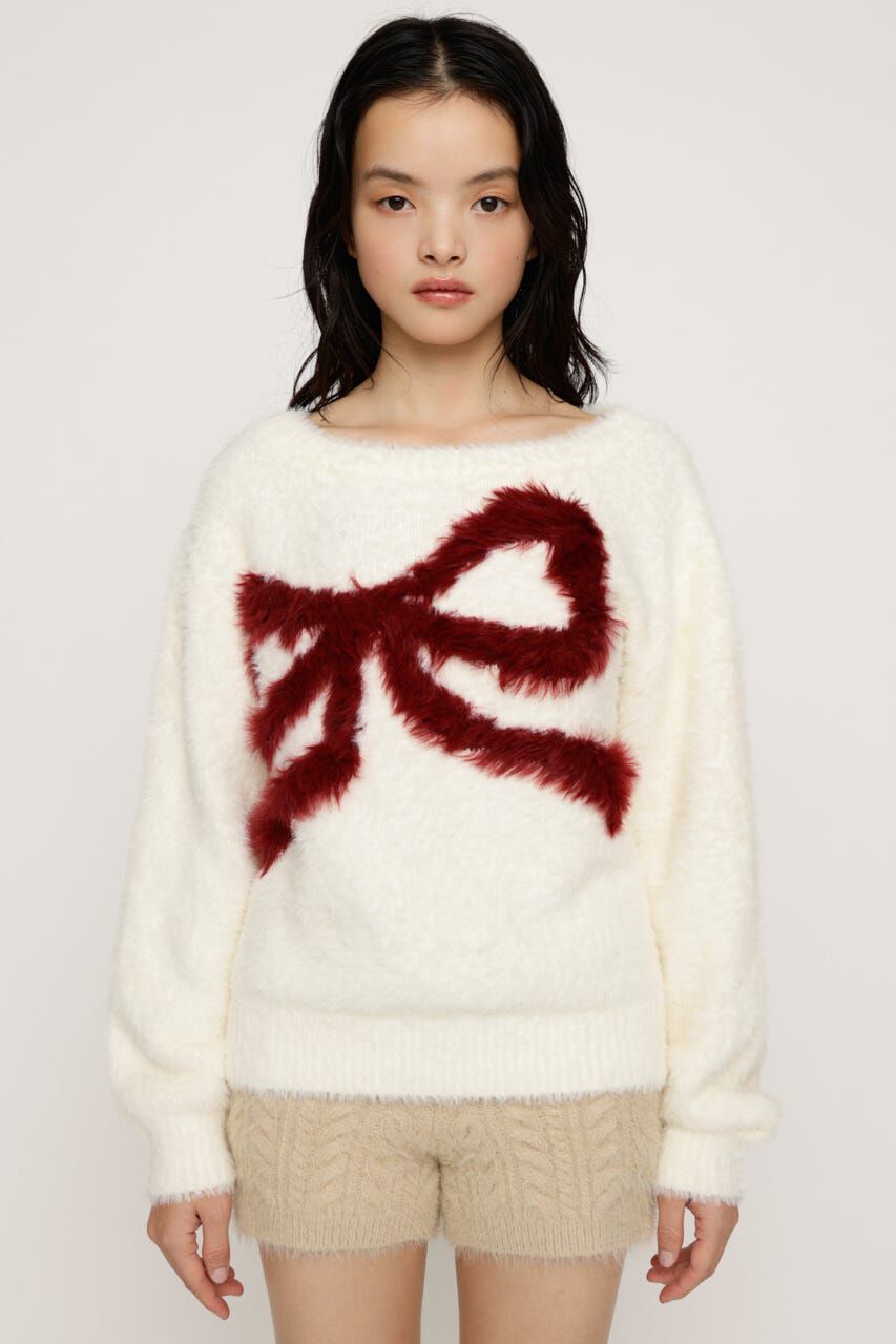SLY「ONE SHOULDER RIBBON KNIT トップス」|ニット・セーター|