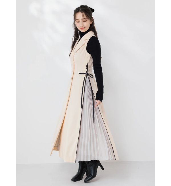 dazzlin「【新色あり】サイドプリーツテーラーワンピース」|ワンピース|