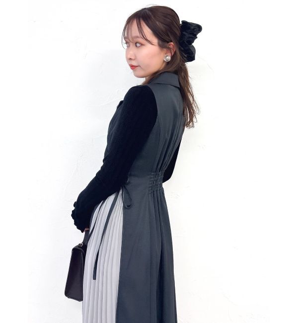 dazzlin「【新色あり】サイドプリーツテーラーワンピース」|ワンピース|