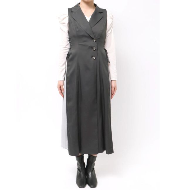 dazzlin「【新色あり】サイドプリーツテーラーワンピース」|ワンピース|