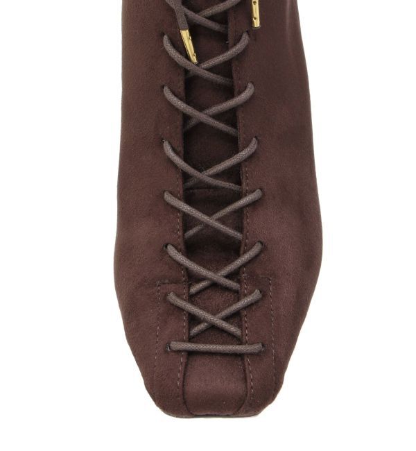 MERCURYDUO「レースアップフェイクスエードブーツ」|ショートブーツ|