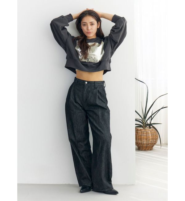 Ungrid「箔ショートルーズスウェット」|スウェット・ジャージ|