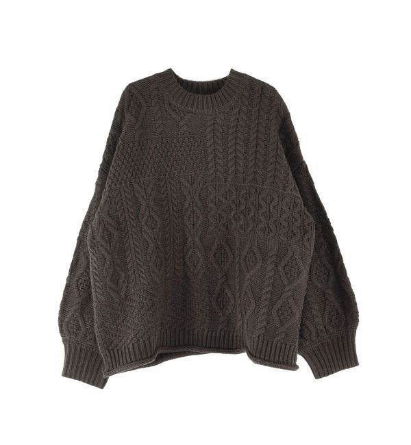 Ungrid「【WEB限定】パッチワークケーブルニット」|ニット・セーター|