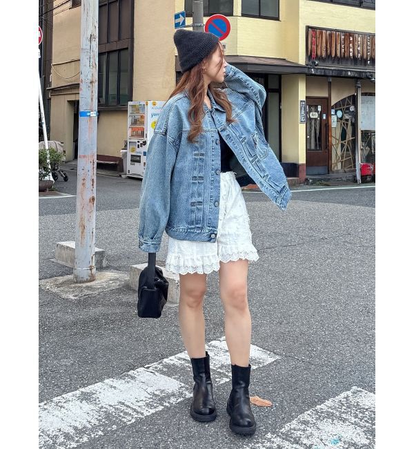 Ungrid「ルーズシルエットデニムジャケット」|ブルゾン・スタジャン|