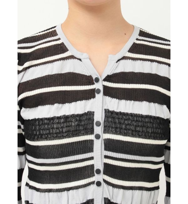 LAGUNAMOON「シアーボーダーカーデプルオーバー」|ニット・セーター|