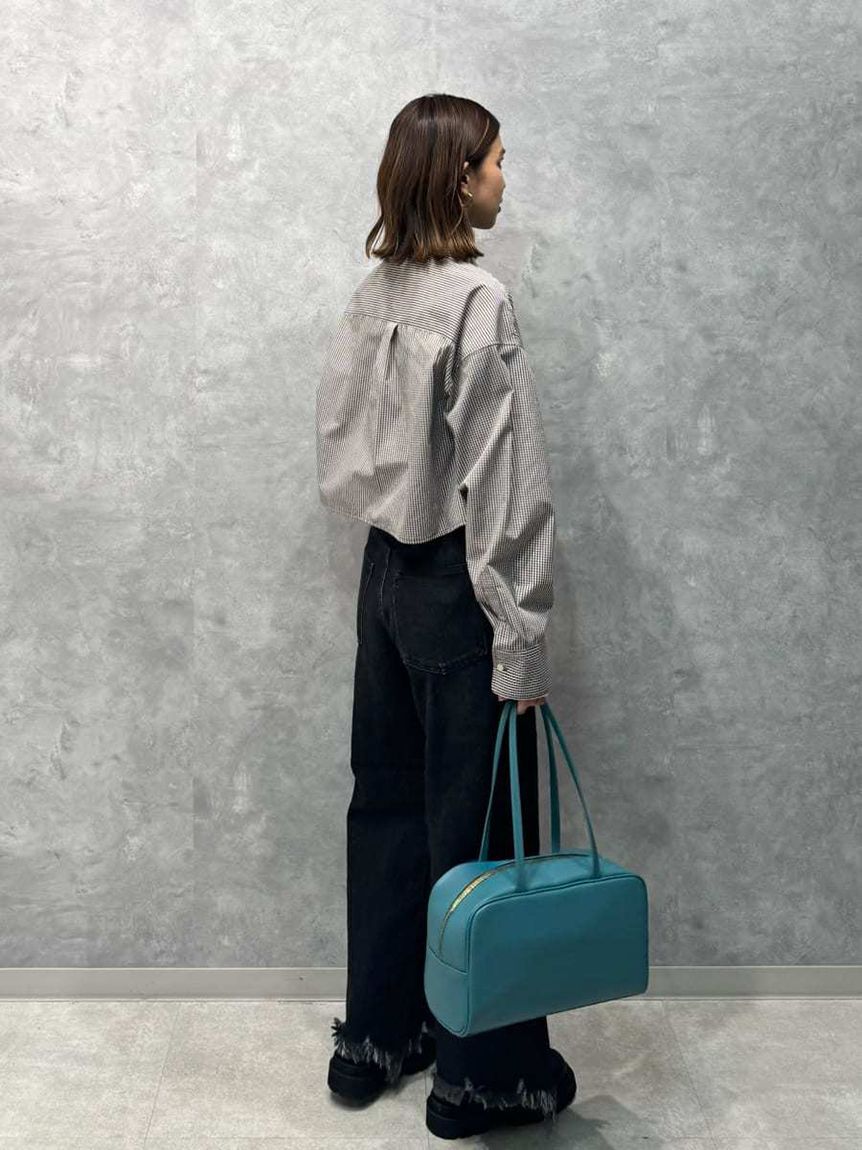 Mila Owen「裾フリンジクロップドフレアデニムパンツ」|デニム|