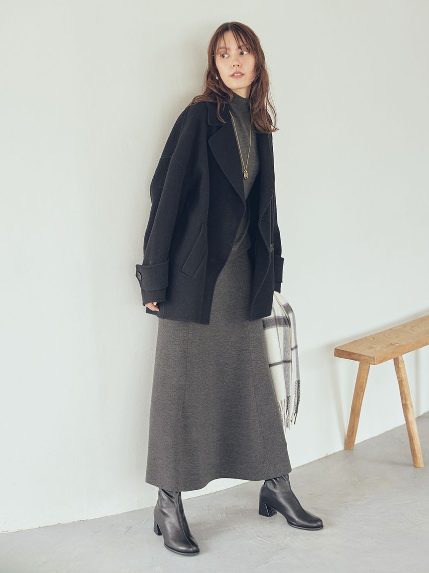 Mila Owen「【セットアイテム】ハイネックノースリニットナロースカートSET」|ワンピース|