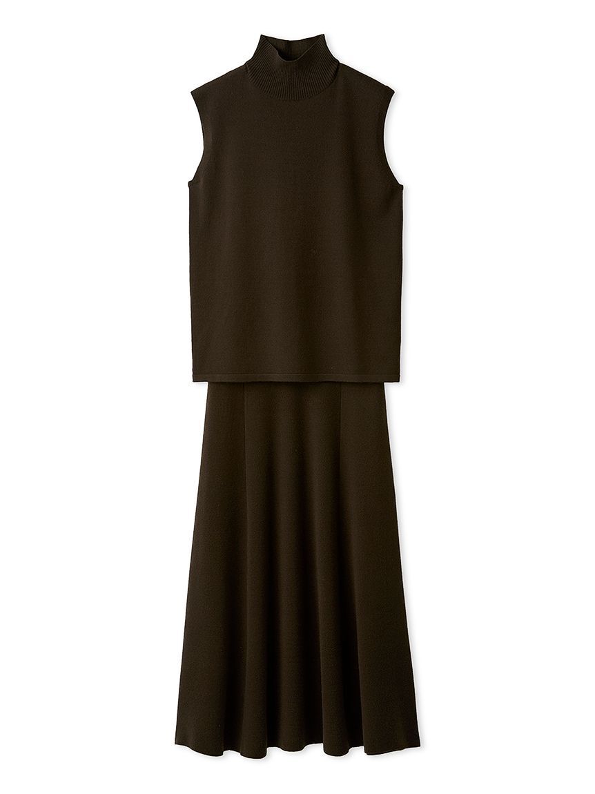 Mila Owen「【セットアイテム】ハイネックノースリニットナロースカートSET」|ワンピース|BRW