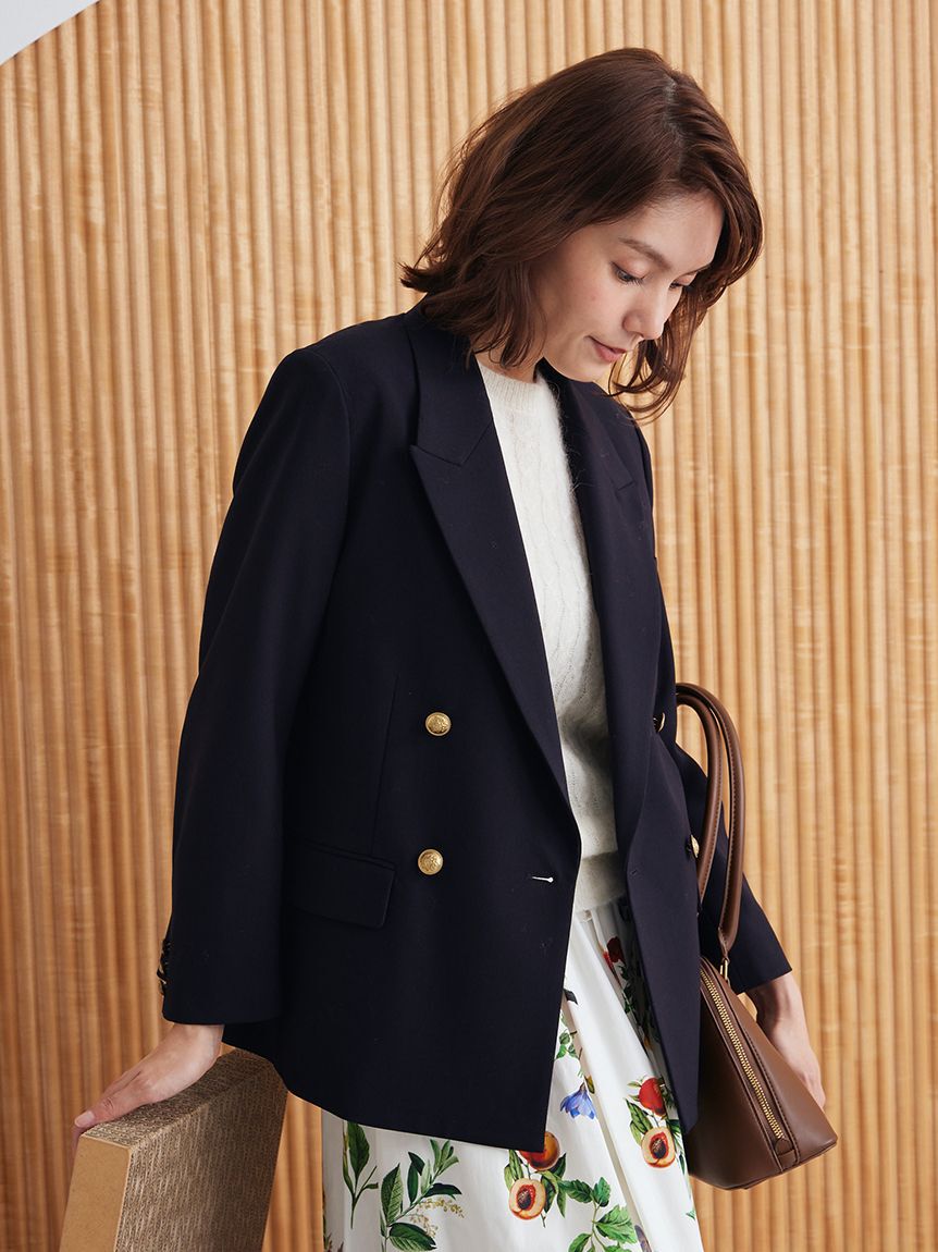 Mila Owen「金釦ダブルブレストブレザー」|テーラードジャケット|
