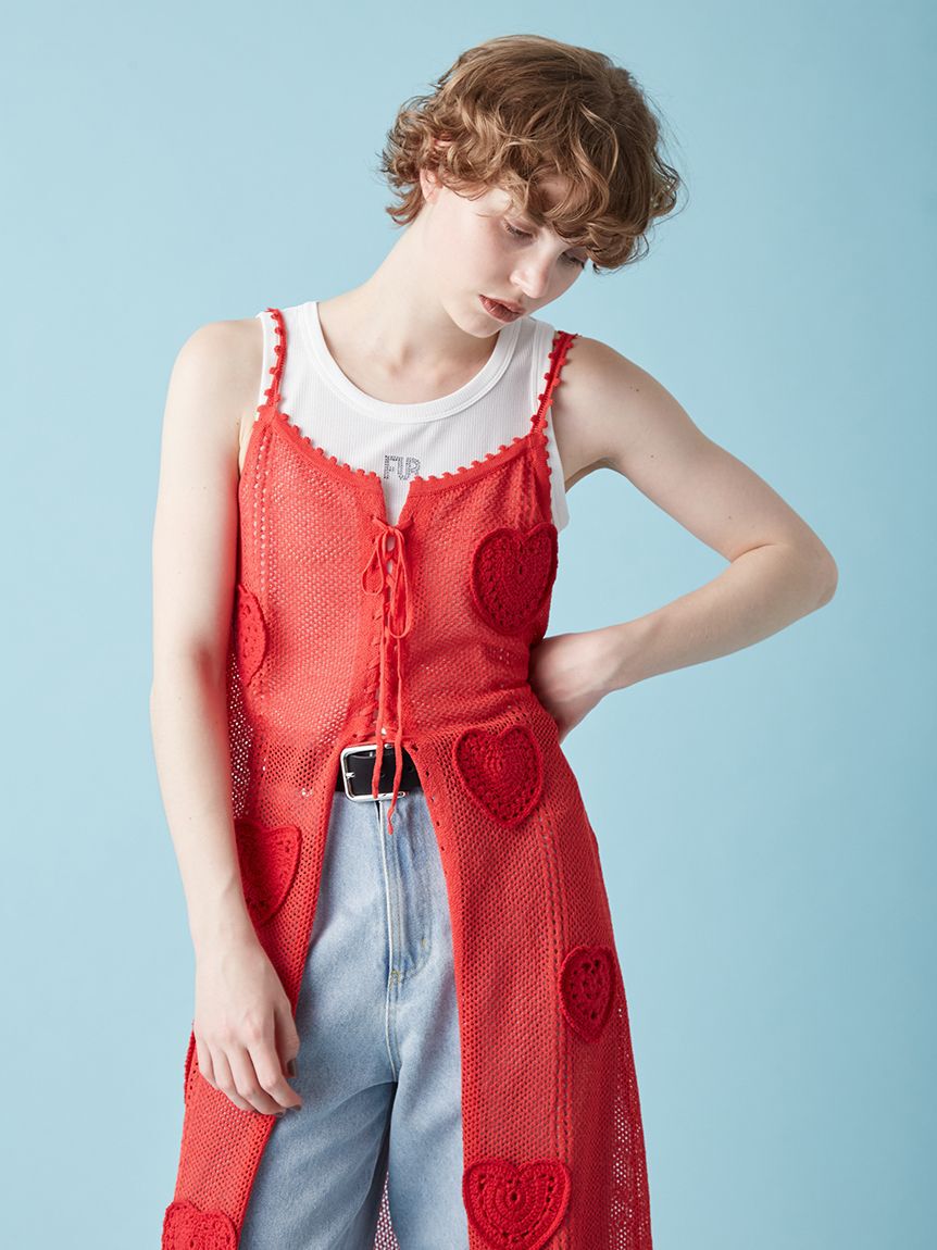 FURFUR「ハートクロシェキャミワンピース」|ワンピース|