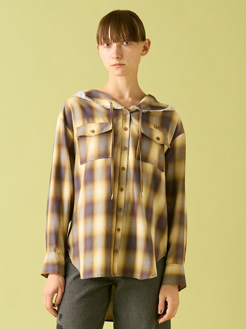 FURFUR「フーディーオンブレーチェックシャツ」|シャツ・ブラウス|BRW