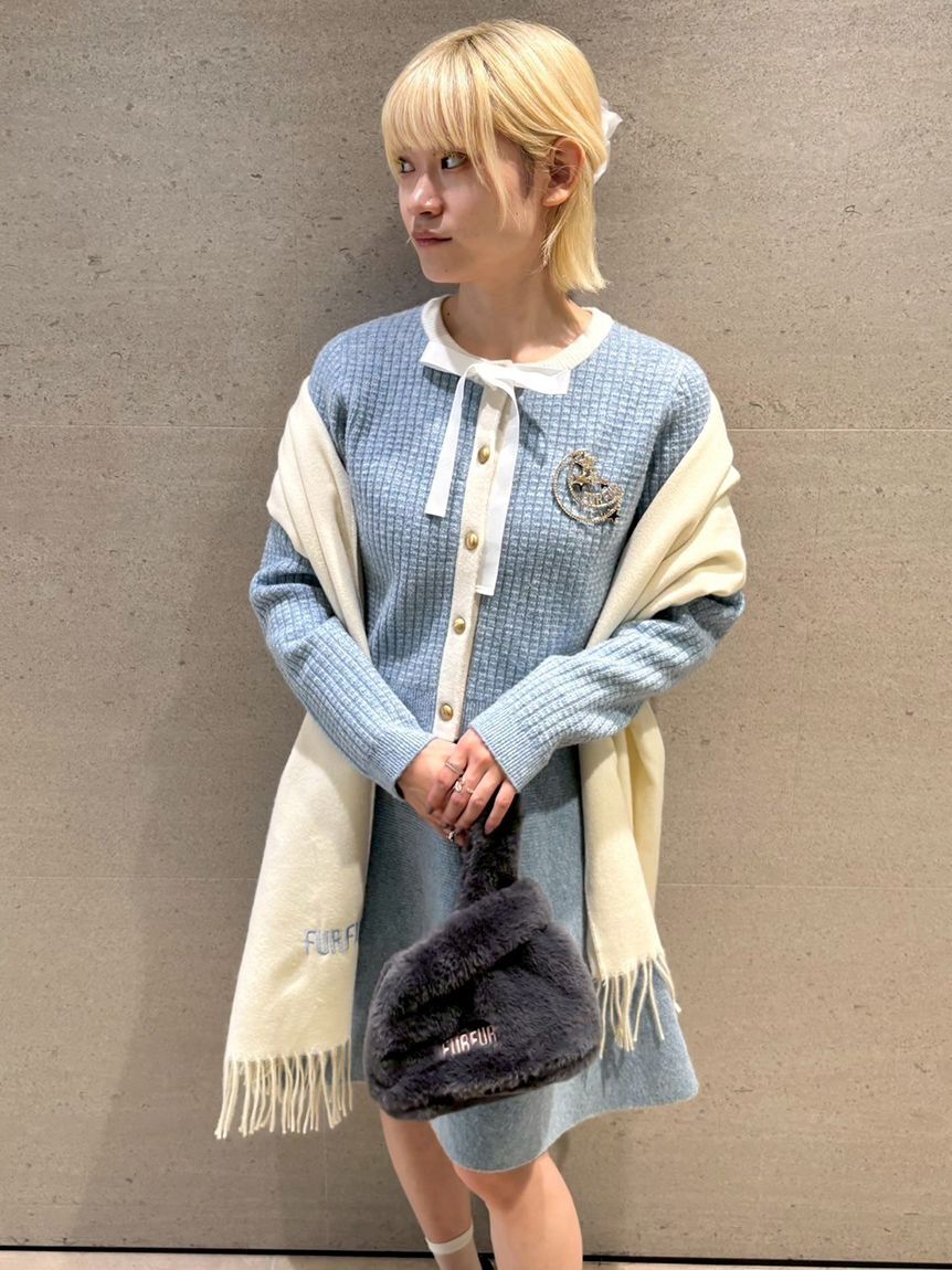 FURFUR「【WEB・一部店舗限定カラー】ボウタイトリムニットセットアップ」|ワンピース|