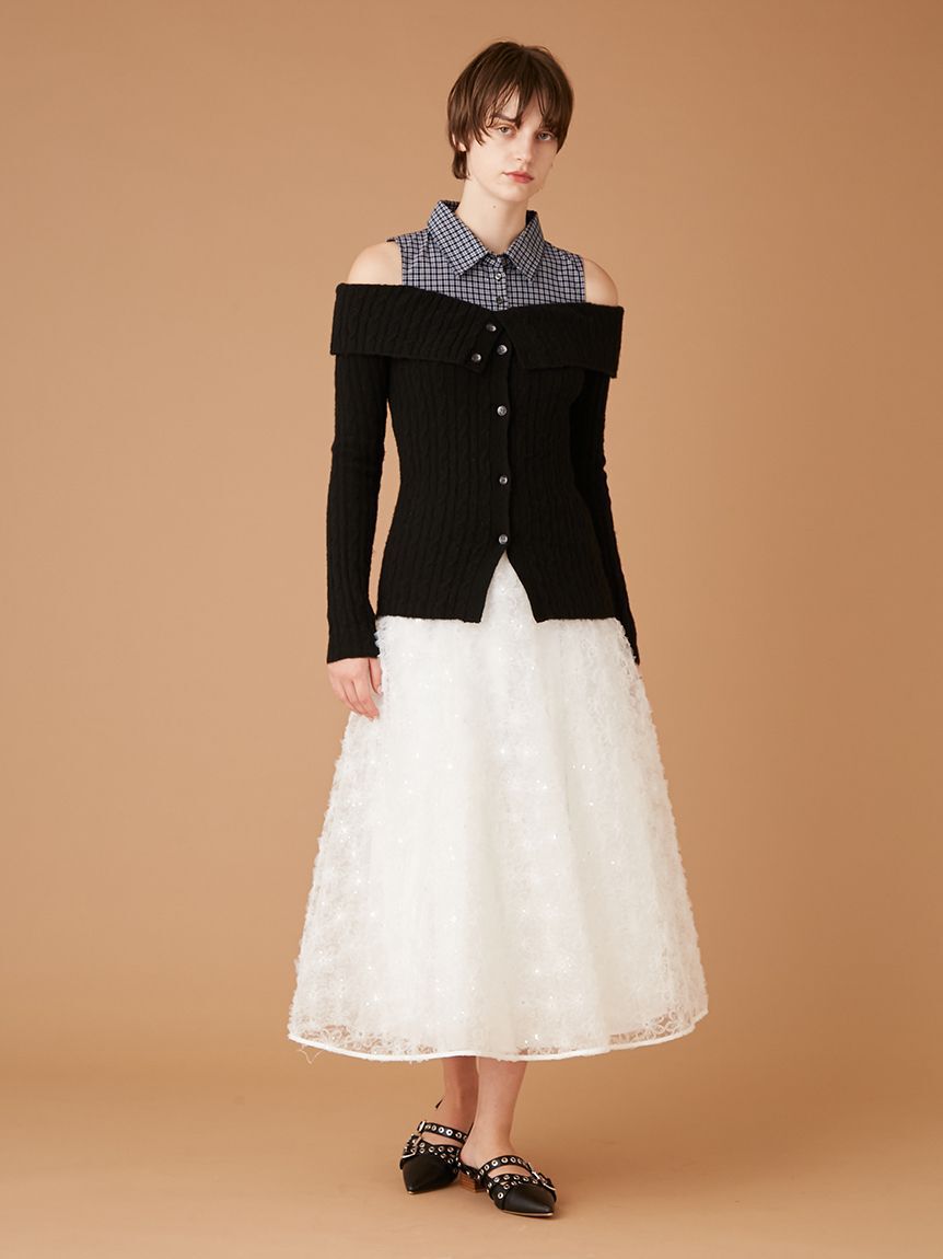 FURFUR「オフショルレイヤードニット」|ニット・セーター|