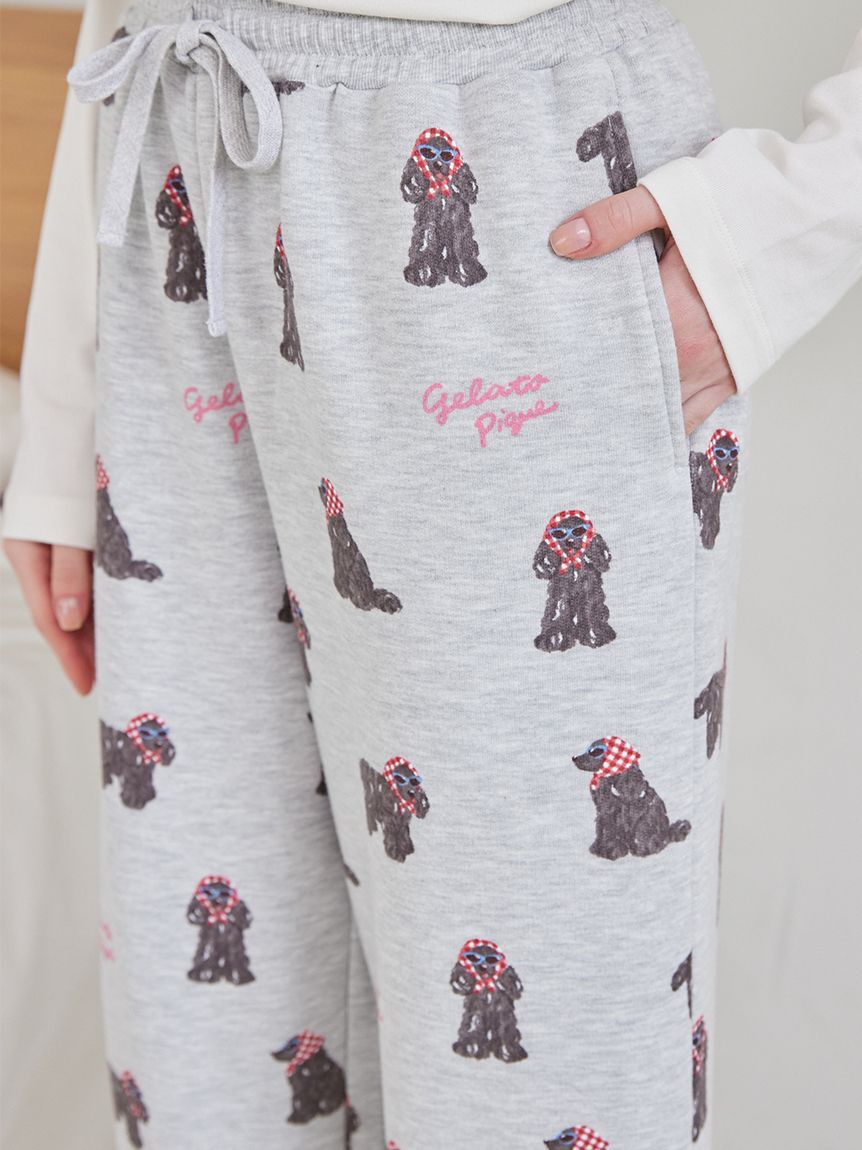 gelato pique「スカーフDOG柄ロングパンツ」|ルームウェア|