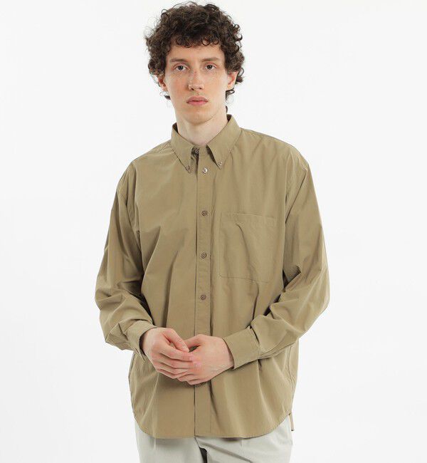 MACKINTOSH PHILOSOPHY「長袖オーバーサイズボタンダウンシャツ タイプライター/ストライプ」|シャツ・ブラウス|ベージュ