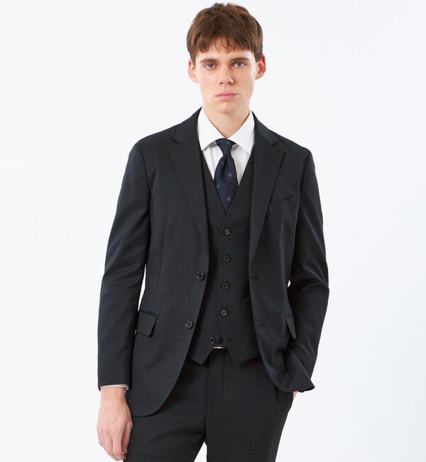 MACKINTOSH PHILOSOPHY「【2026春夏モデル】トロッター ジャケット#000（ナンバーゼロ）バーズアイストレッチ リサイクル」|テーラードジャケット|ブラック