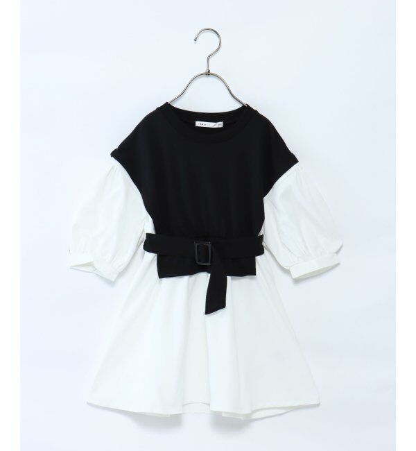 ikka kids「【キッズ】ベストレイヤードドッキングワンピース（100~160cm）」|スカート|ブラック