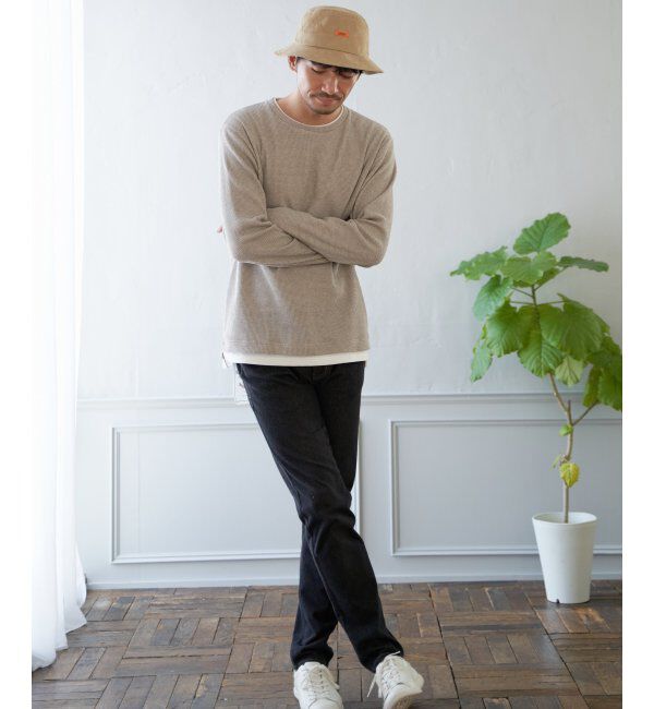 ikka「メランジワッフルフェイクロンT」|Tシャツ・カットソー|