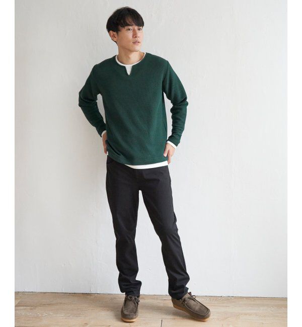 ikka「ワッフルキーネックレイヤード」|Tシャツ・カットソー|