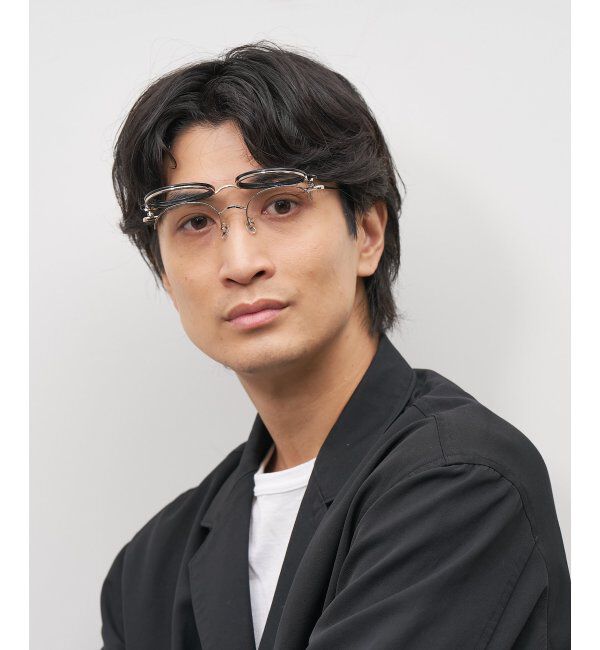  「ボストン型 メガネ｜伊達メガネ｜ビジネス｜Zoff｜FLIPUP(跳ね上げ式) レンズ交換券付」|メガネ|