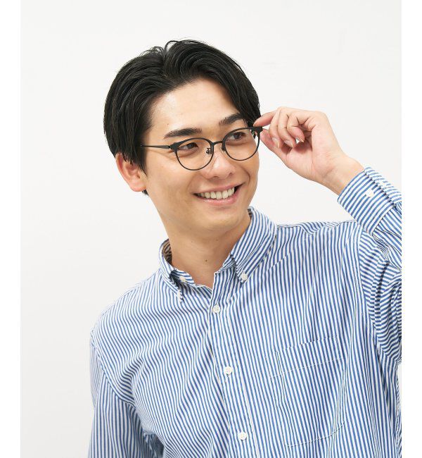  「ボストン型 跳ね上げ式メガネ | メガネの上から ズレ落ち防止 伊達メガネ ユニセックス レンズ交換券付」|メガネ|