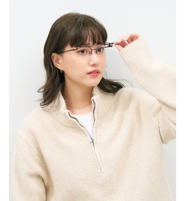  「ボストン型 跳ね上げ式メガネ | メガネの上から ズレ落ち防止 伊達メガネ ユニセックス レンズ交換券付」|メガネ|薄ブラウン1