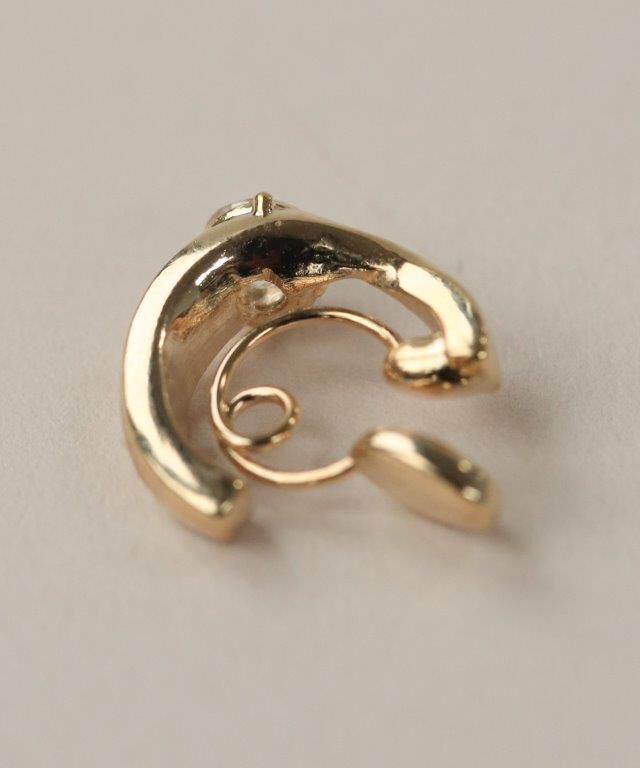 NOIR DE POUPEE「Bubbloop ひねりデザインストーンイヤリング　ノンホールピアス」|イヤリング|