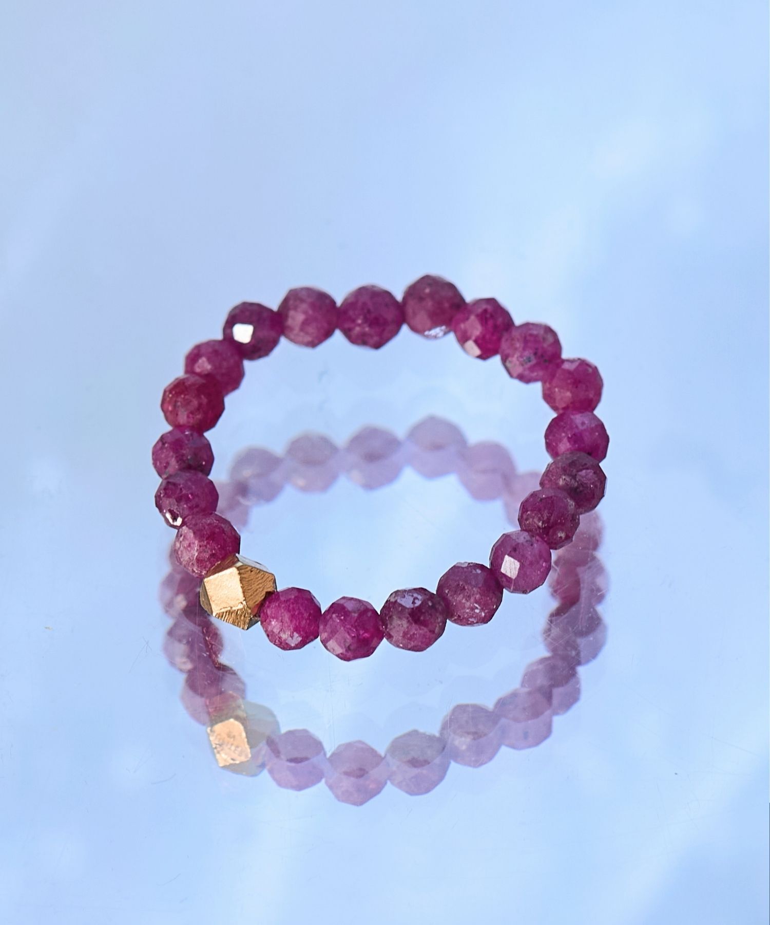 JUPITER「【SV】天然石ビーズリング/金属アレルギー対応　ルビー」|リング|