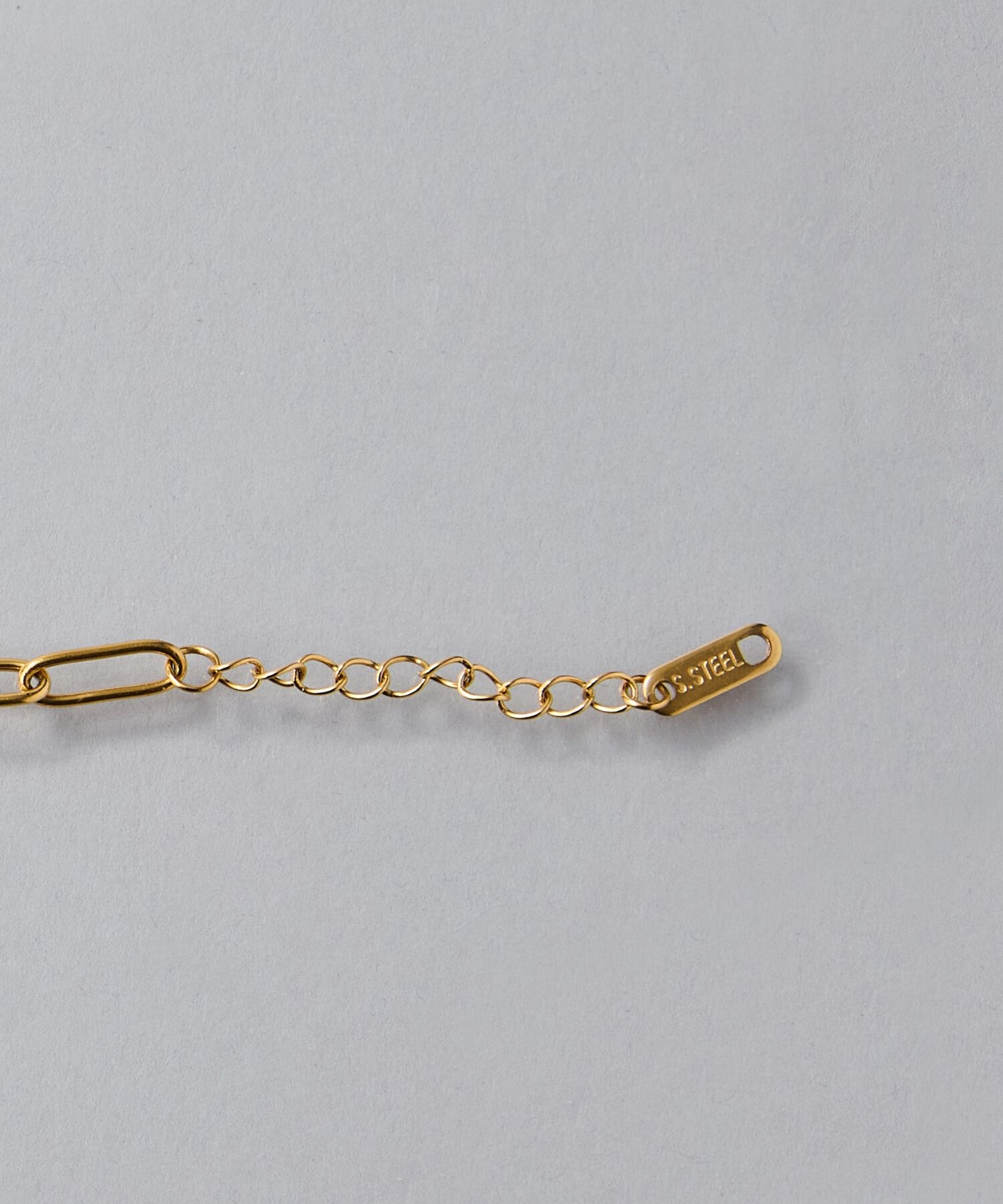 Phoebe「【金属アレルギー対応】チャンキーミックスチェーンブレスレット　ゴールド/サージカルステンレス」|ブレスレット・バングル|