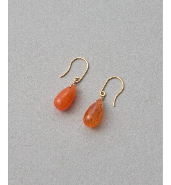 ete「[スウィングドロップ] K10 ナチュラルストーン ピアス」|ピアス|