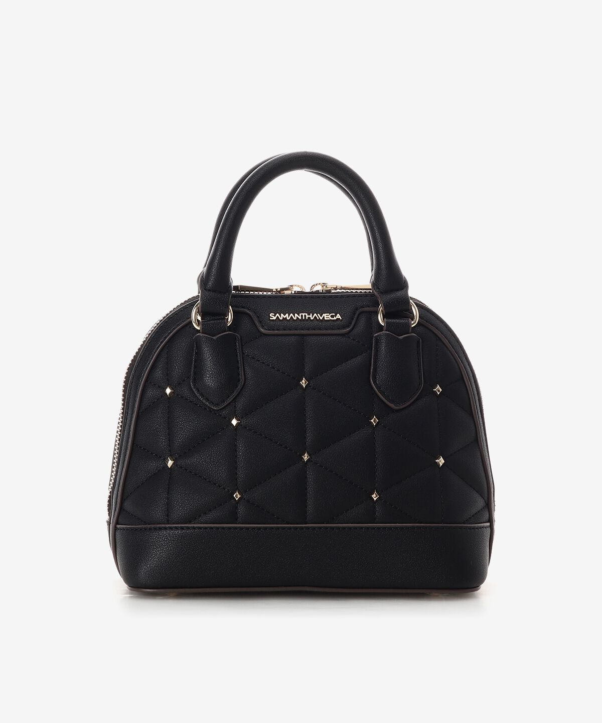 Samantha Vega「キルティングスタッズハンドバッグ（ミニ）」|ハンドバッグ|ブラック